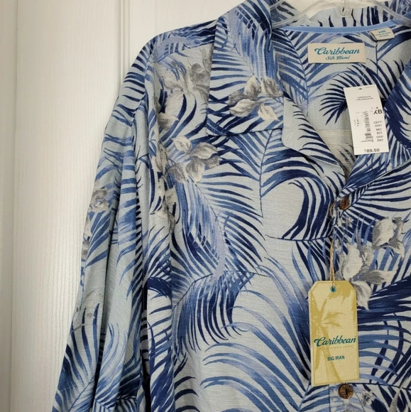 💗Roundtree & tree silk blend tropical shirt big - Picture 8 of 10